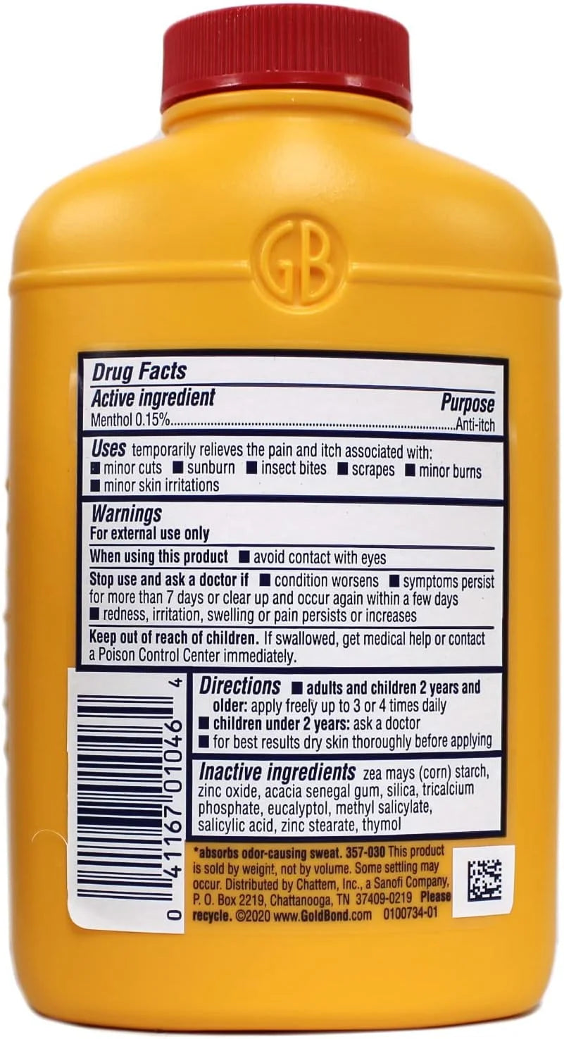 CHATTEM Labs 041167010402 Med Pwdr Size 4z Gold Bond Medicated Powder 4oz, 4 Ounce (Pack of 1), White