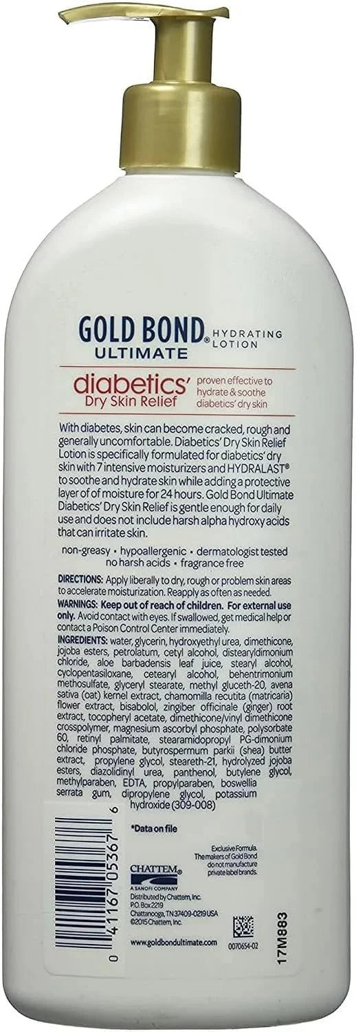 Gold Bond Ultimate Hydrating Lotion, Diabetics Dry Skin Relief 18 oz (Pack of 2)