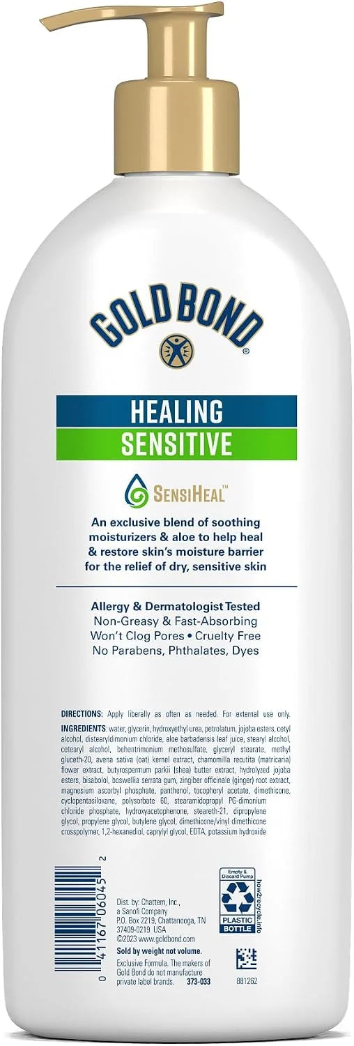 Gold Bond Healing Sensitive Daily Body & Face Lotion for Women & Men, 21 oz