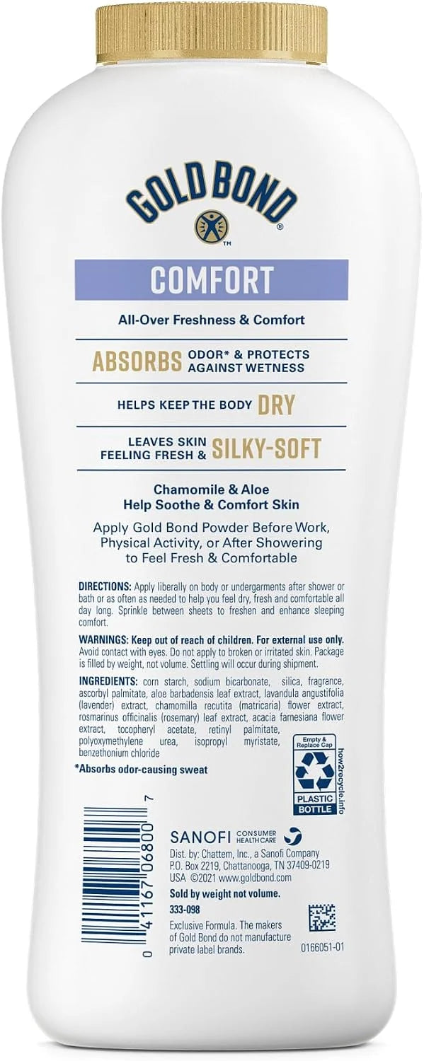 Gold Bond Comfort Body Powder, Body Powder for Men and Women, 10 Oz
