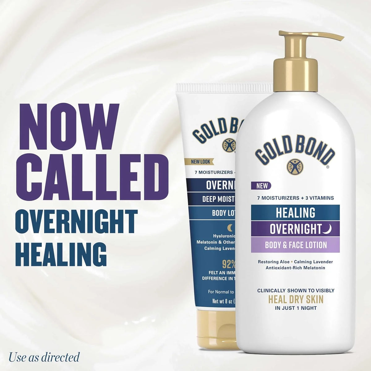 Gold Bond Healing Overnight Body & Face Hydrating Lotion for Dry Skin