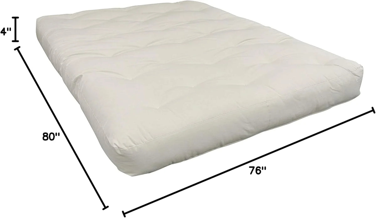 Gold Bond 4" All Futon Mattress, Natural, King, Natural