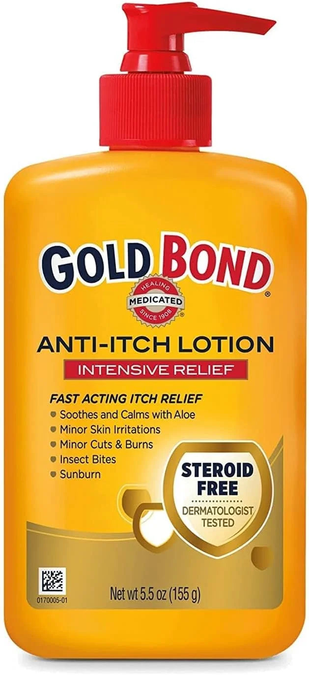 Gold Bond Medicated Anti-Itch Body Lotion 5.5 oz, Steroid Free, Fast Acting Itch Relief