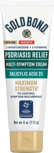 Gold Bond Multi-Symptom Psoriasis Relief Cream, Itchy Skin Relief, 4 Ounce (Pack of 12)