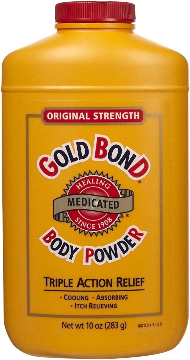 Gold Bond Medicated Original Strength Body Powder, 283g - Temporary Relief From Pain, Itching & Minor Skin Irritations - Absorbs Moisture - For Home, Gym, Before/After Work, or Anytime - For Adult Use