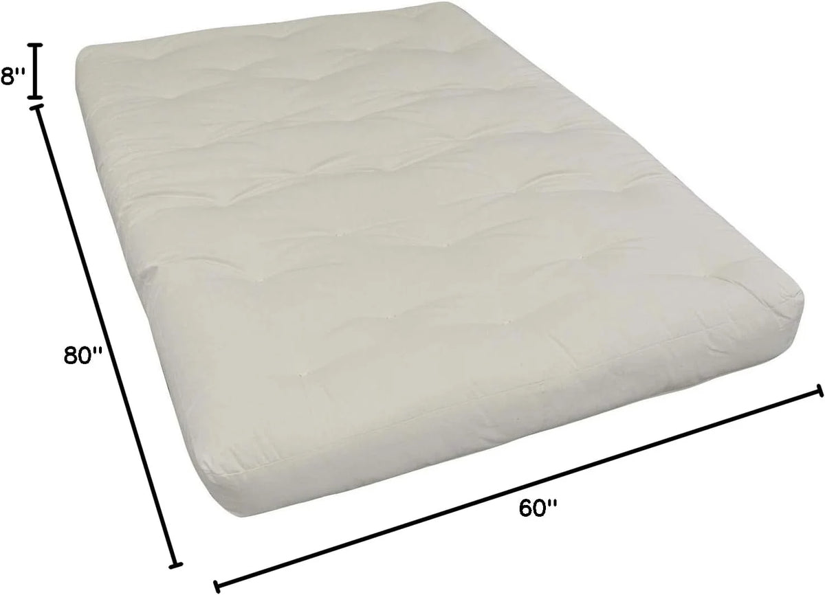 Gold Bond 8" Wool Wrap #613 Natural Futon Mattress/Natural/Cotton Natural/Cotton