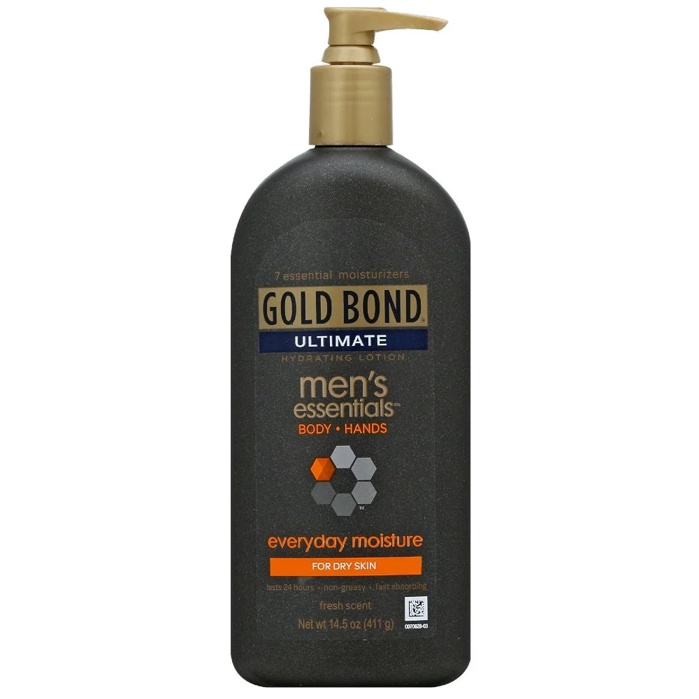 Gold Bond Ultimate Men's Essentials Hydrating Lotion 14.5 Ounce (Value Pack of 7)