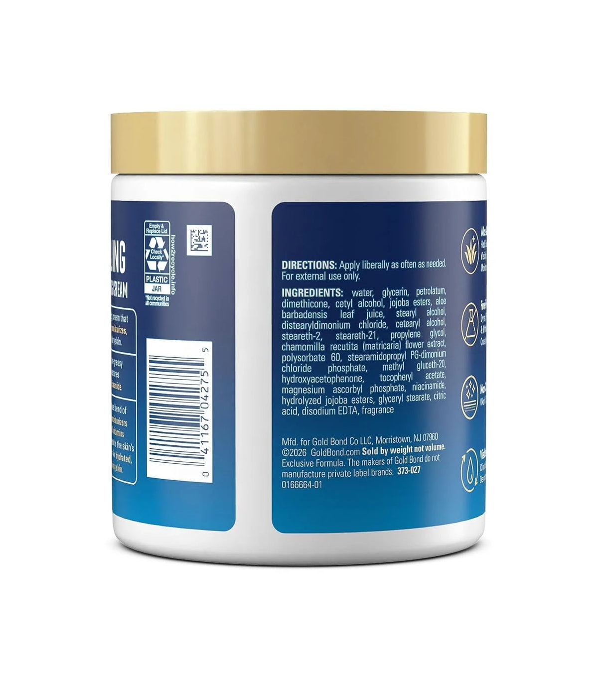 Gold Bond Healing Hydrating Body & Face Cream Jar 19oz