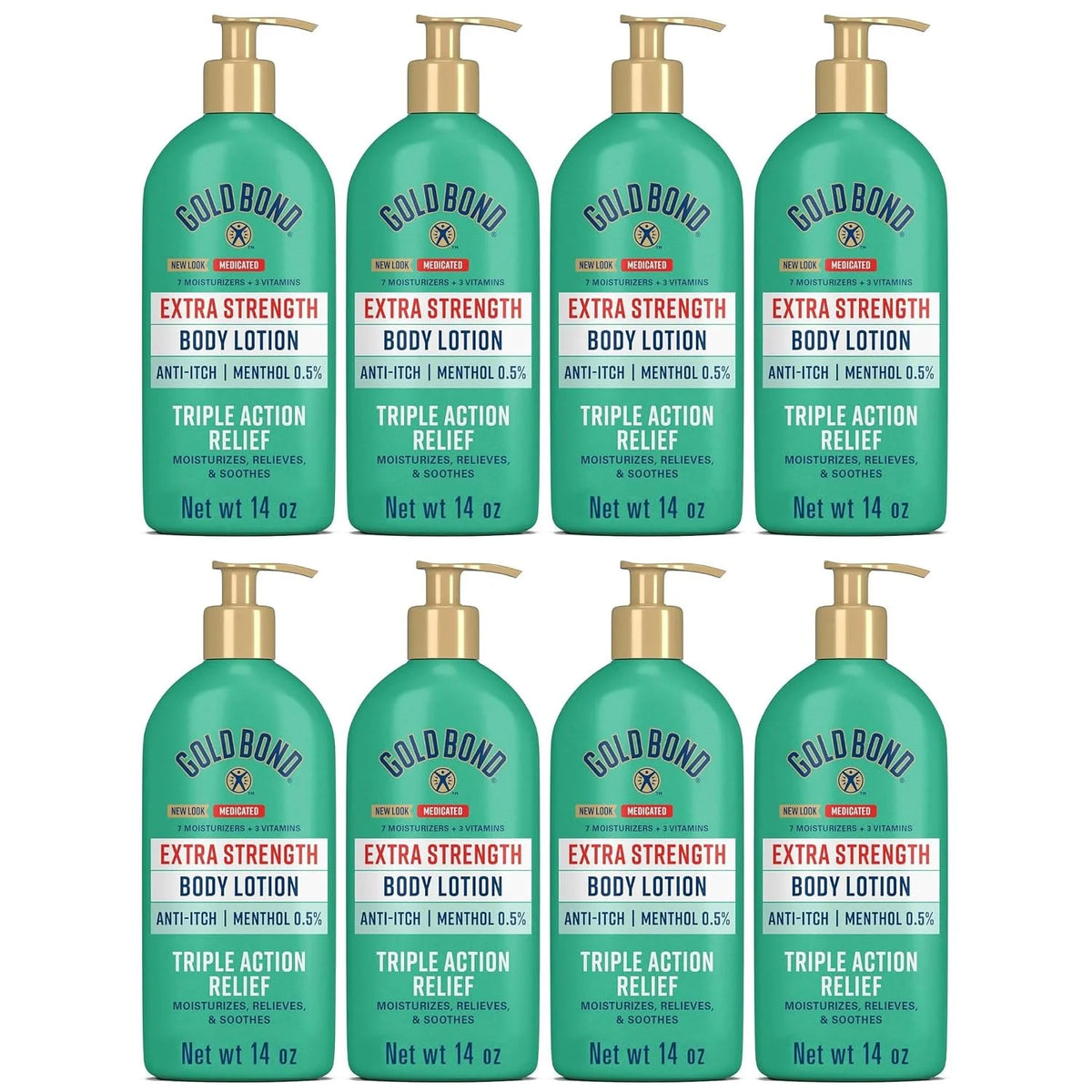Gold Bond Body Lotion Medicated Extra Strength 14 oz (Pack of 8)