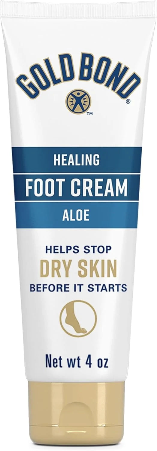 Gold Bond Healing Foot Cream for Dry Feet and Cracked Heels, 4 Oz With Aloe