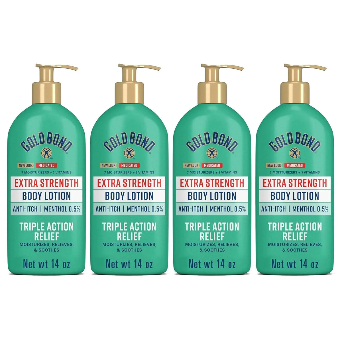 Gold Bond Body Lotion Medicated Extra Strength 14 oz (Pack of 4)
