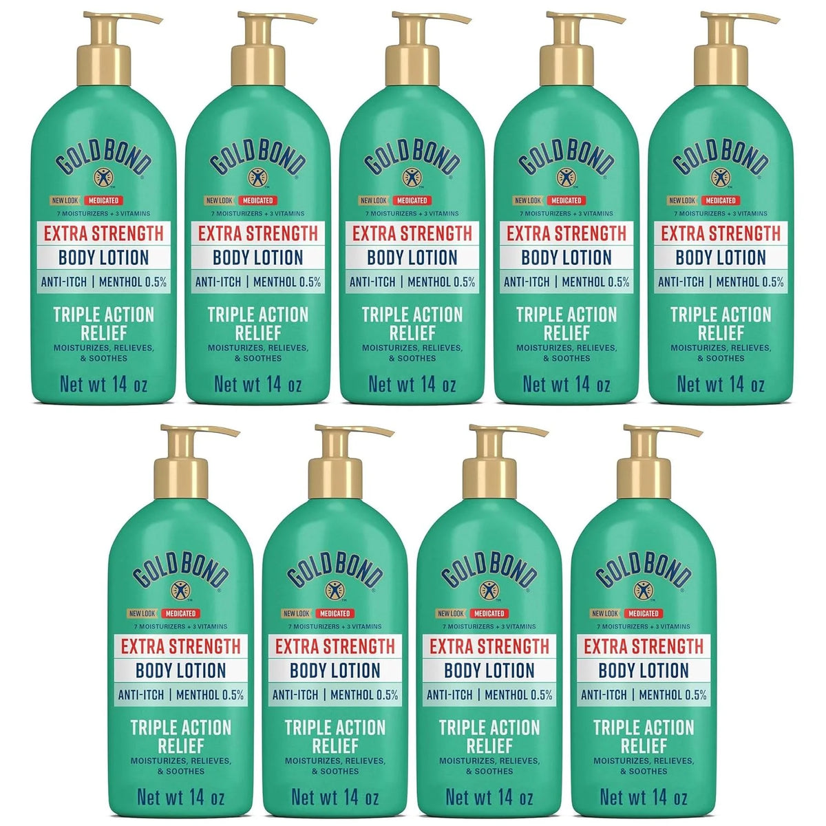 Gold Bond Body Lotion Medicated Extra Strength 14 oz (Pack of 9)