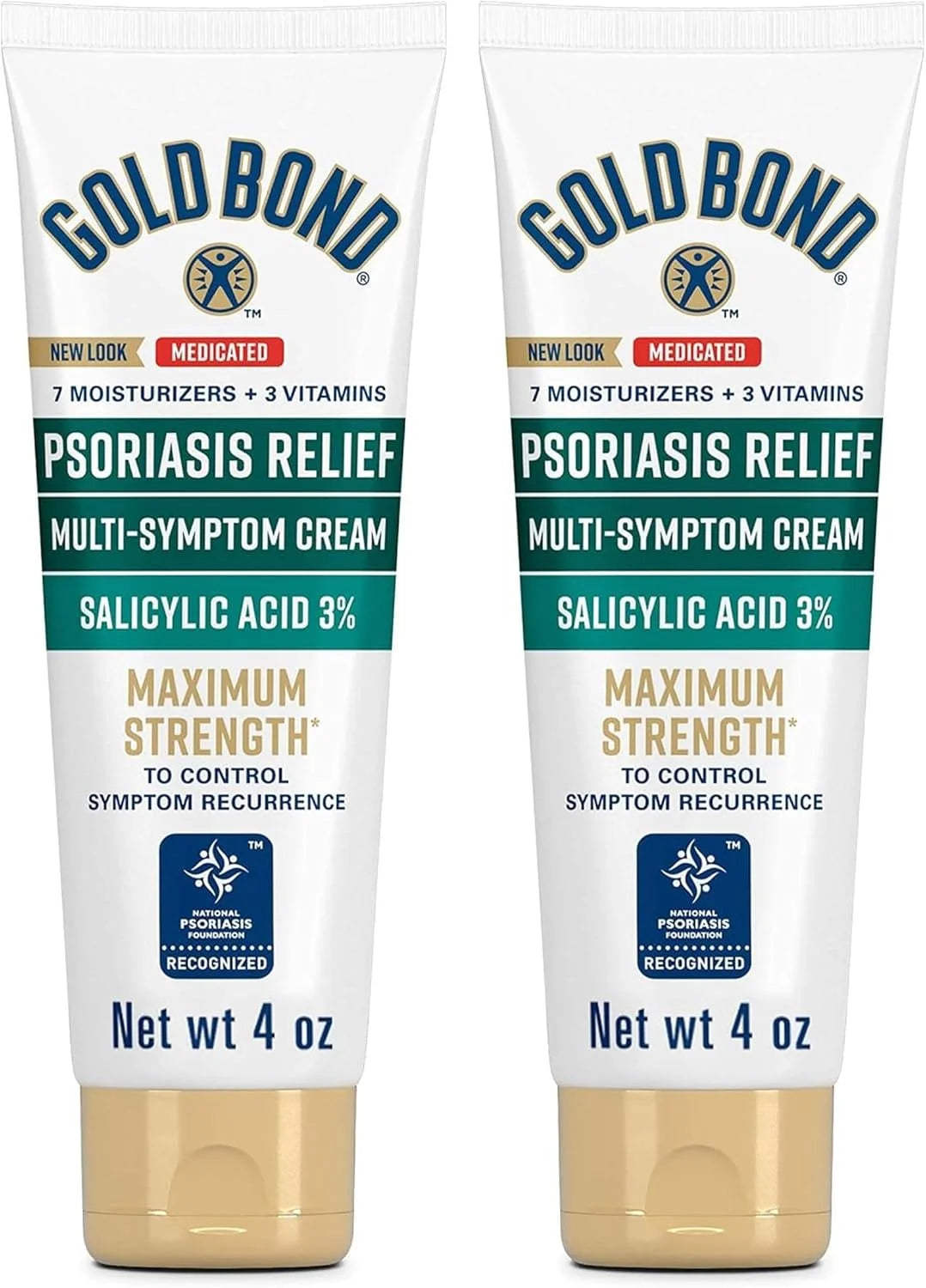 Gold Bond Ultimate Multi-Symptom Psoriasis Relief Cream 4 Ounce (2-Pack)
