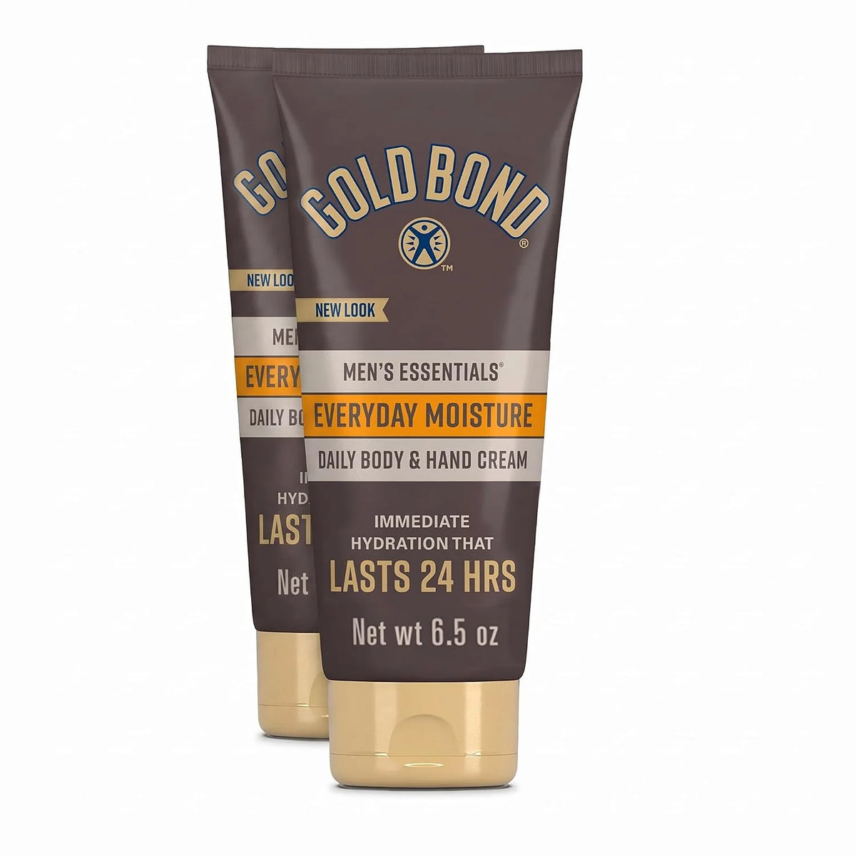 Gold Bond Men's Essentials Everyday Moisture Daily Body & Hand Cream, 6.5 oz., With Vitamin C (Pack of 2)