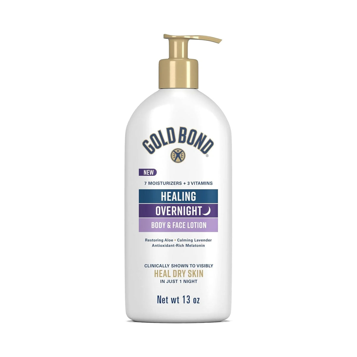 Gold Bond Healing Overnight Body & Face Hydrating Lotion for Dry Skin