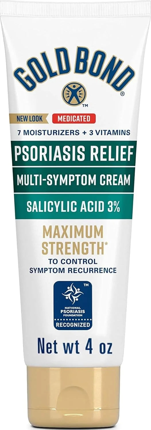 Gold Bond Multi-Symptom Psoriasis Relief Cream, Itchy Skin Relief, 4 Ounce (Pack of 12)