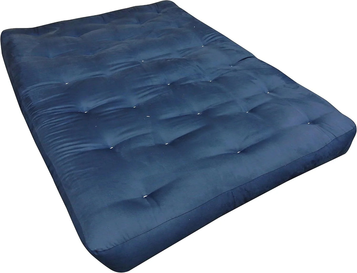 Gold Bond 8" All Cotton Futon Mattress, Microfiber, Full, Blue