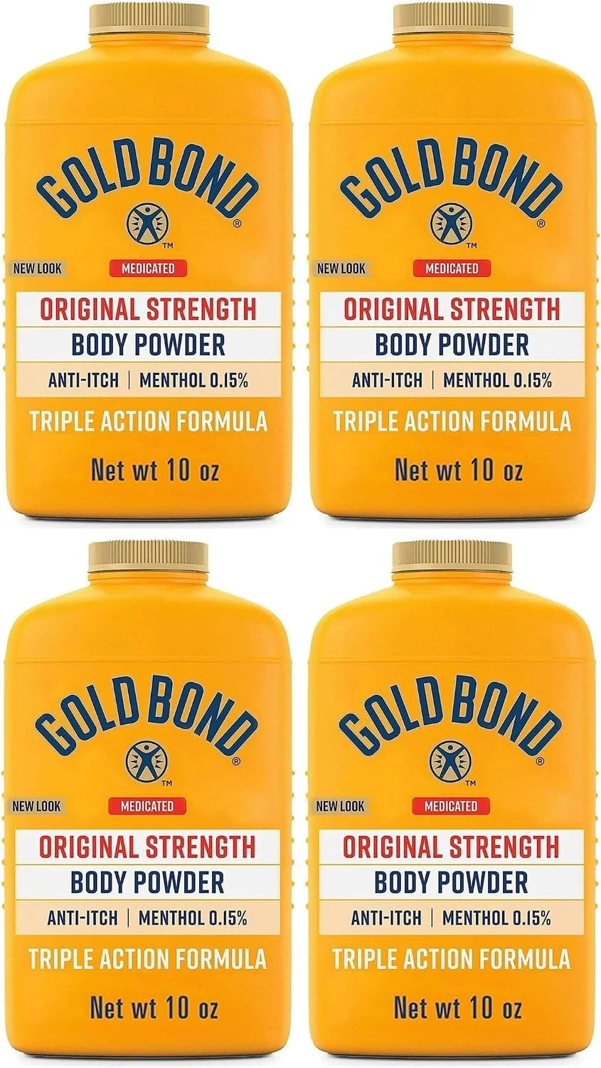 Gold Bond Medicated Powder Triple Action Relief 10 Ounce (Talc-Free) (Pack of 4)