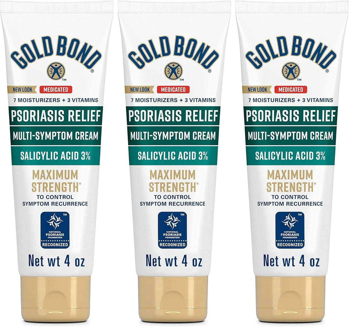 Gold Bond Ultimate Multi-Symptom Psoriasis Relief Cream 4 Ounce (Pack of 3)