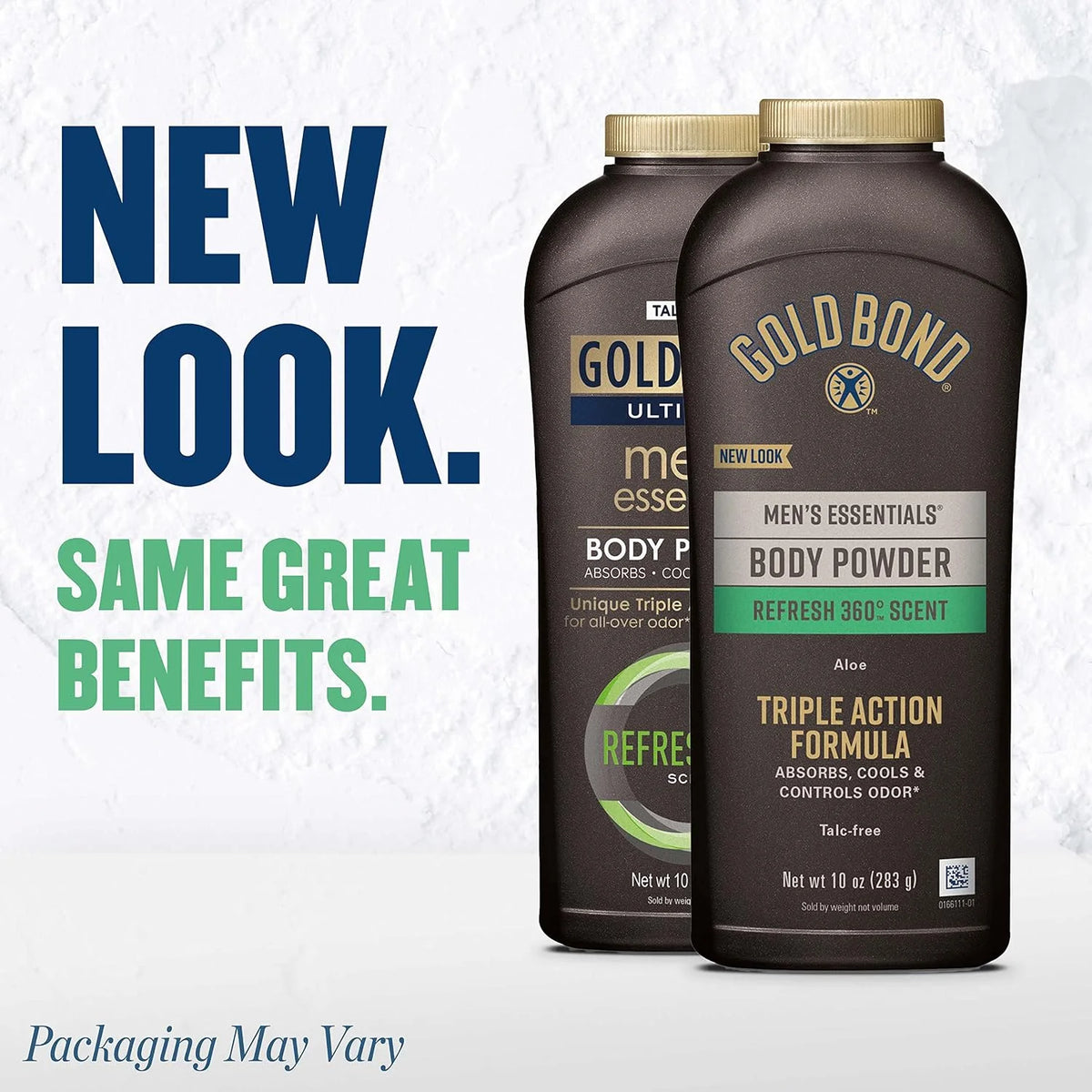 Gold Bond Men's Talc-Free Body Powder, 10 oz | Refresh 360 Scent | Wetness Protection | Pack of 2 | Essentials Line