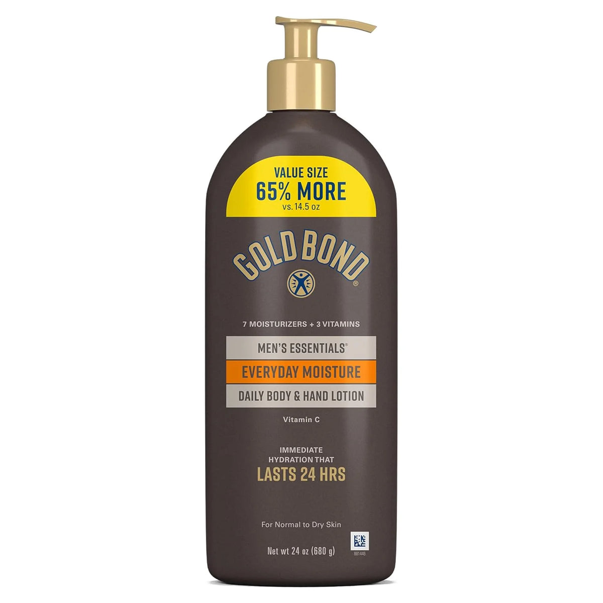 Gold Bond Men's Essentials Daily Body & Hand Lotion for Men, 24 oz