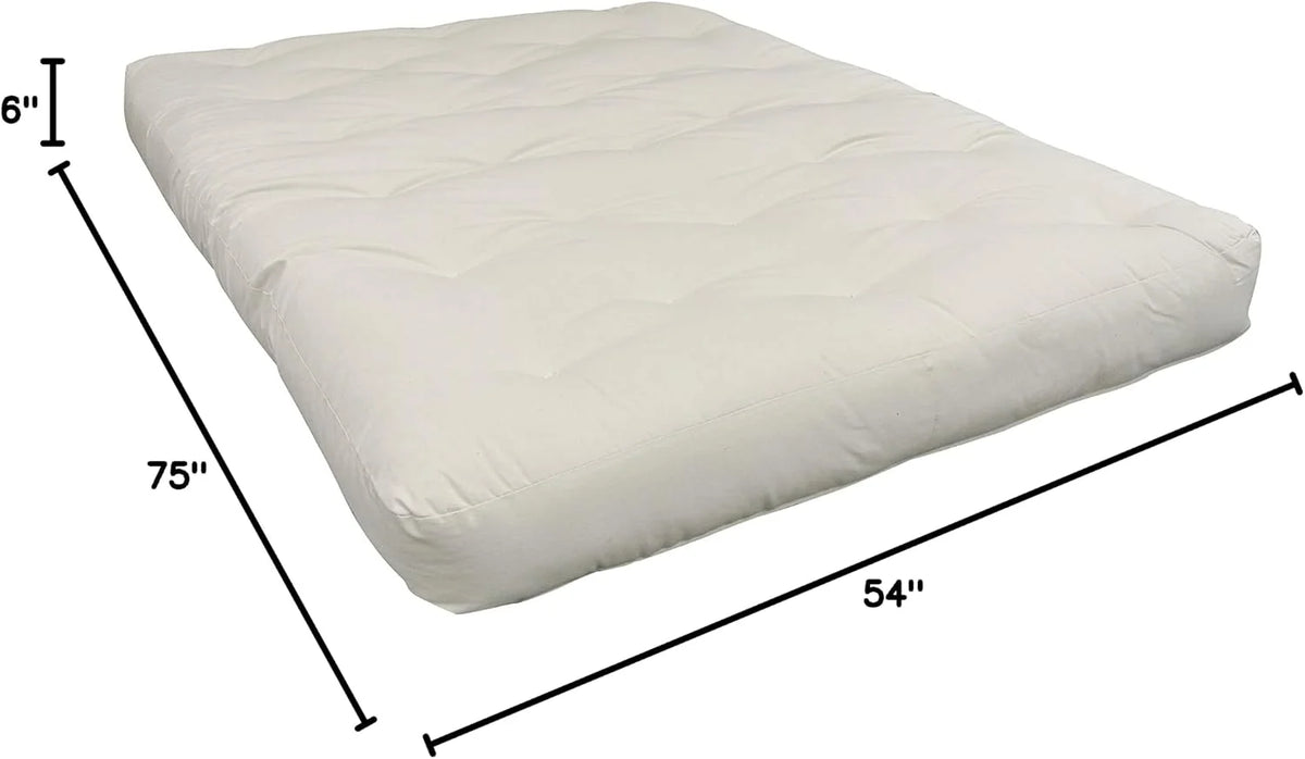 Gold Bond 6" All Futon Mattress, Natural, Full, Natural