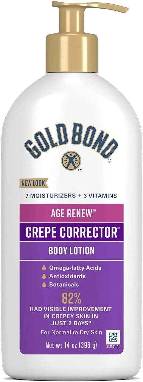 Gold Bond Age Renew Crepe Corrector Body Lotion, Replenishing & Smoothing Formula, 14 oz. & Age Renew Retinol Overnight Body & Face Lotion, With Retinol & Peptide Complex, 7 oz.