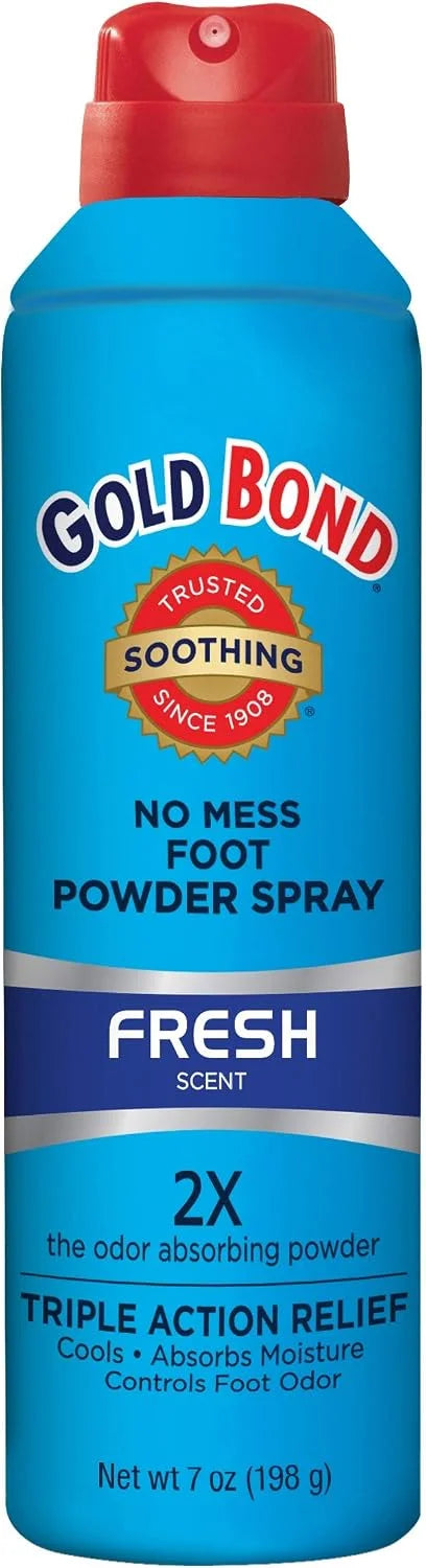 Gold Bond No Mess Foot Powder Spray, Fresh 7 oz (Pack of 10)