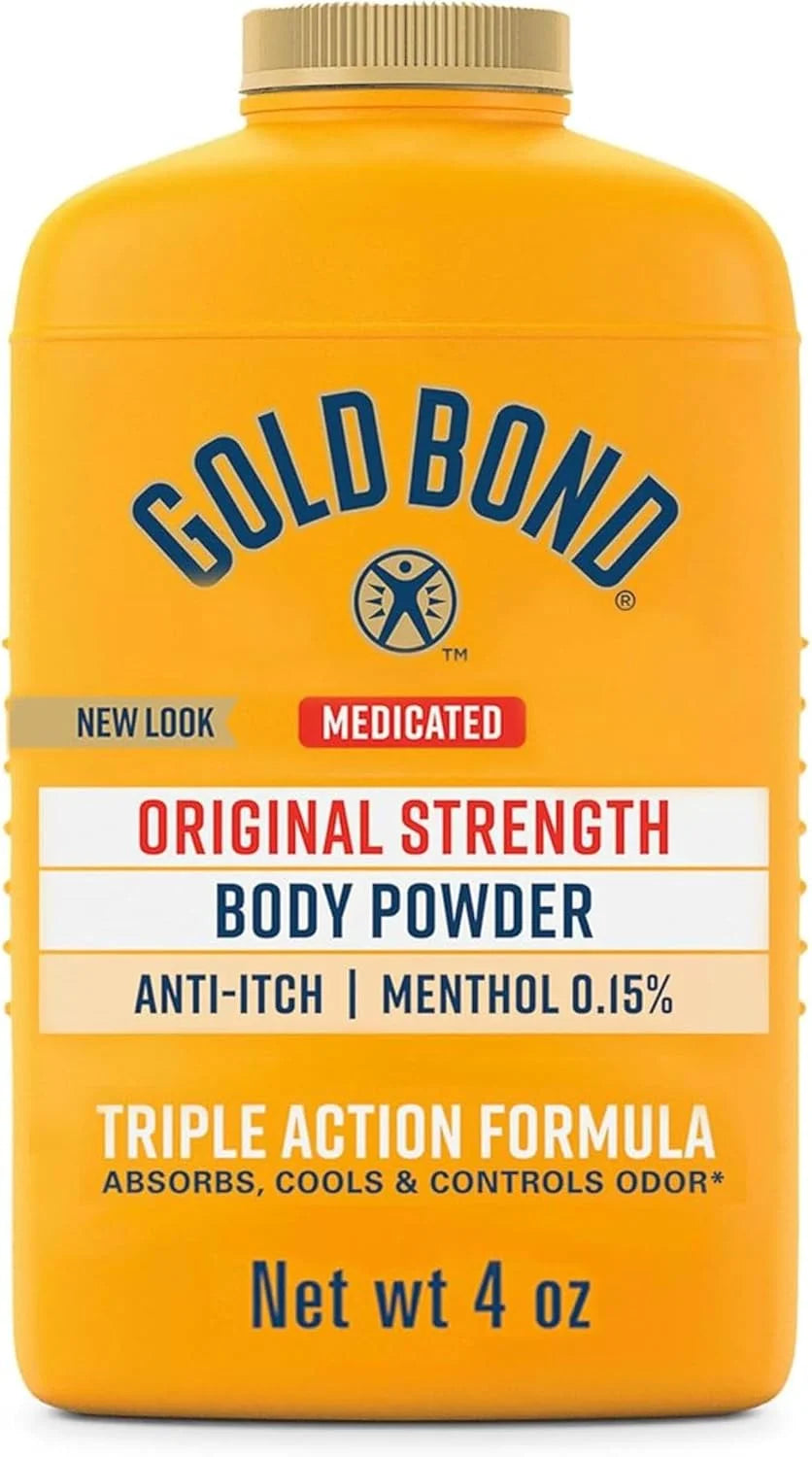 Gold Bond Talc-Free Medicated Body Powder, Original Strength, 4 Oz (Pack of 4)